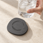 Stone Coaster Set absorbing water, wet and dry stone side by side