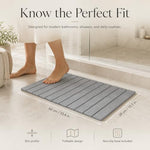 Stone bath mat dimensions — 23.6 by 15.5 inches (60 by 39 cm) with slim profile and non-slip base