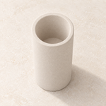 Beige — Beige stone brush cup seen from above, empty