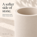 Beige — Beige stone brush cup, matte diatomaceous earth texture
