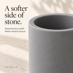 Dark Gray — Dark gray stone brush cup, matte diatomaceous earth texture